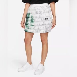 Nike x Stussy Thermore Insulated Puffer Skirt in white&green tie-dye NWT size M